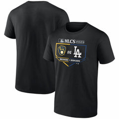 Milwaukee Brewers vs. Los Angeles Dodgers 2025 National League Championship Series Matchup Batter's Box T-Shirt - Black