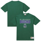 Milwaukee Bucks Hardwood Classics Throw It Back Premium T-Shirt - Green | Mitchell & Ness online