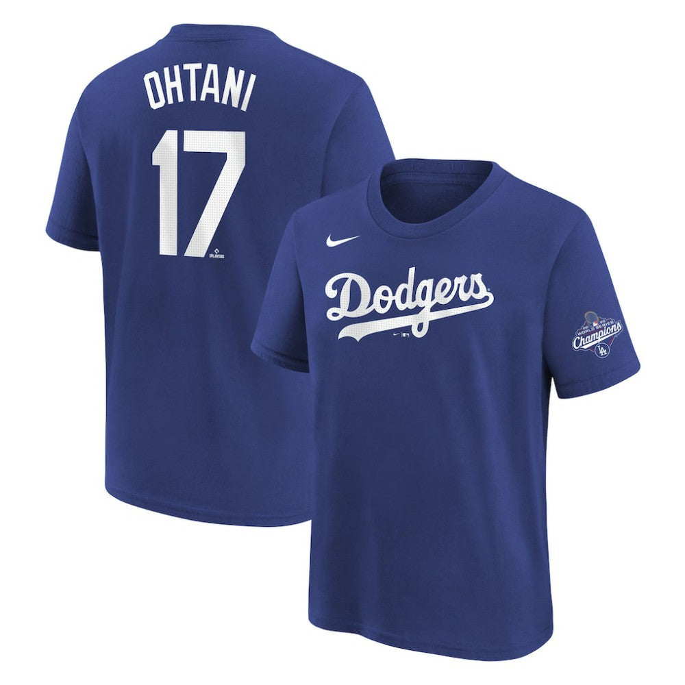 Shohei Ohtani Los Angeles Dodgers Youth 2025 World Series Champions Name & Number T-Shirt - Royal | Nike