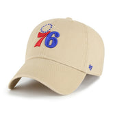 Philadelphia 76ers '47 Logo Clean Up Adjustable Hat - Khaki | 47 brand outlet
