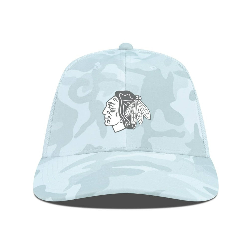 Chicago Blackhawks Levelwear Clash Slate & Snow Meshback Flex Hat