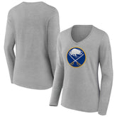 Buffalo Sabres Women's Primary Logo Long Sleeve V-Neck T-Shirt