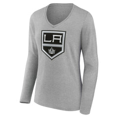 Los Angeles Kings Women's Primary Logo Long Sleeve V-Neck T-Shirt