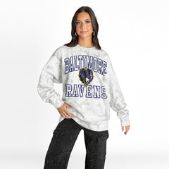 NFL Baltimore Ravens Gameday Couture Women's Whiteout Oversized Premium Fleece Sweatshirt