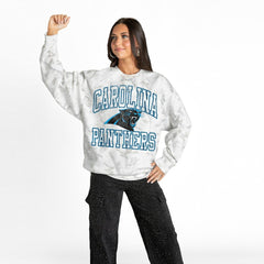 NFL Carolina Panthers Gameday Couture Women's Whiteout Oversized Premium Fleece Sweatshirt