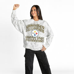 NFL Pittsburgh Steelers Gameday Couture Women's Whiteout Oversized Premium Fleece Sweatshirt