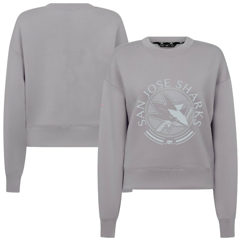 San Jose Sharks Levelwear Women's Slate & Snow Sponge Tri-Blend Sweatshirt