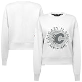 Calgary Flames Levelwear Women's Slate & Snow Sponge Tri-Blend Sweatshirt
