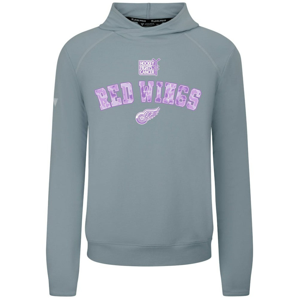 Detroit Red Wings Levelwear Hockey Fights Cancer Mandate Tri-Blend Hoodie