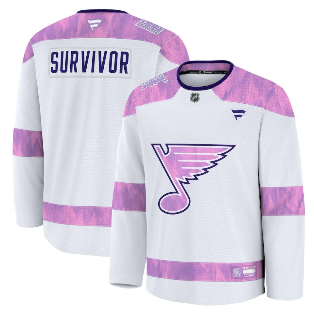St. Louis Blues Fanatics Hockey Fights Cancer Survivor Practice Jersey