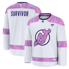 New Jersey Devils Fanatics Hockey Fights Cancer Survivor Practice Jersey