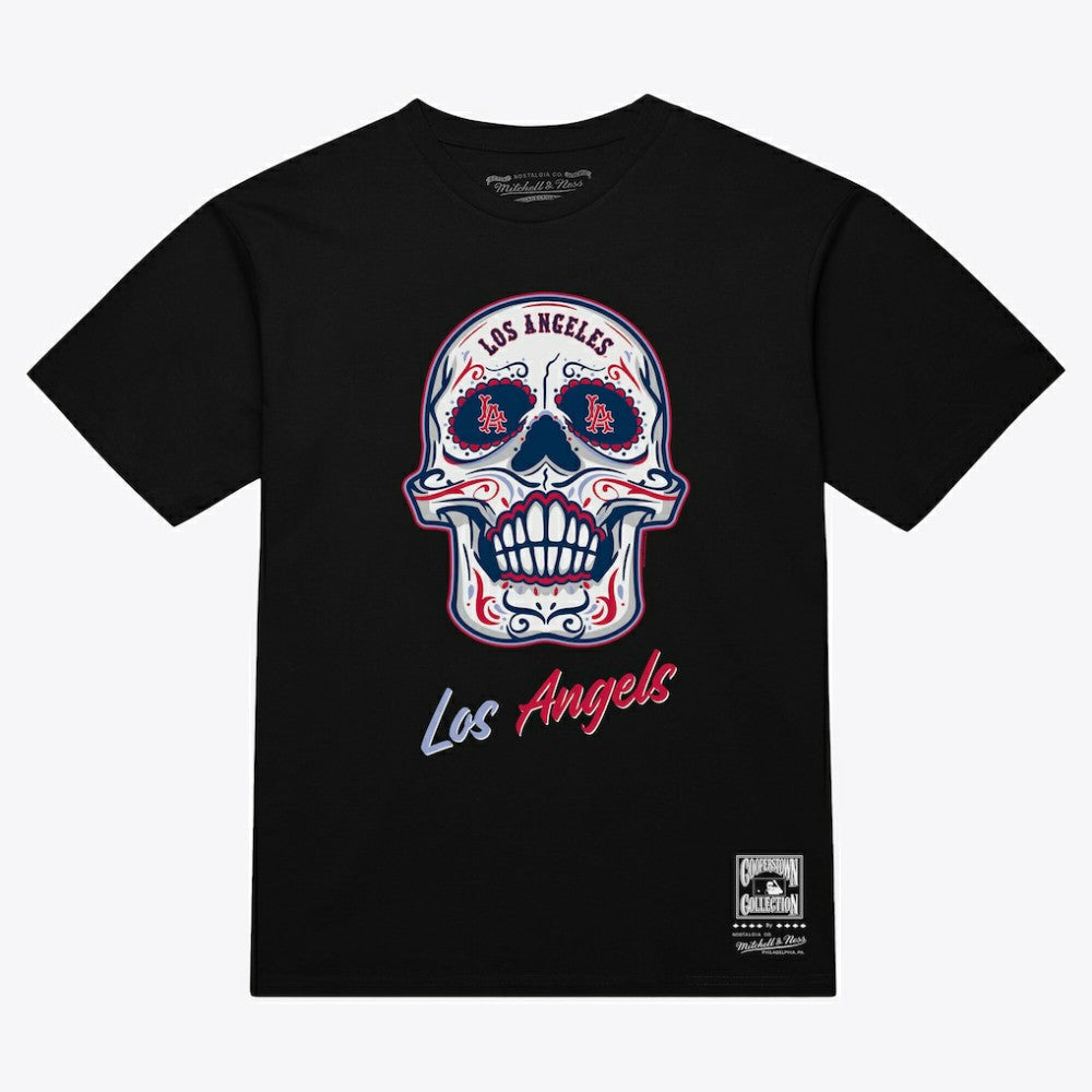 Los Angeles Angels Women's Sugar Skull Boxy T-Shirt - Black | Mitchell & Ness