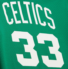 Larry Bird Boston Celtics Mesh Name & Number Short Sleeve Hoodie - Kelly Green | Mitchell & Ness online