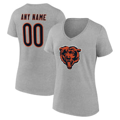 NFL Chicago Bears Women's Team Authentic Personalized Name & Number V-Neck T-Shirt