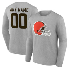 NFL Cleveland Browns Team Authentic Personalized Name & Number Long Sleeve T-Shirt