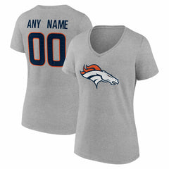 NFL Denver Broncos Women's Team Authentic Personalized Name & Number V-Neck T-Shirt