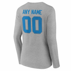 NFL Detroit Lions Women's Team Authentic Personalized Name & Number Long Sleeve V-Neck T-Shirt