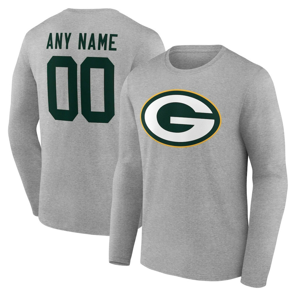NFL Green Bay Packers Team Authentic Personalized Name & Number Long Sleeve T-Shirt