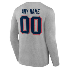 NFL New England Patriots Team Authentic Personalized Name & Number Long Sleeve T-Shirt