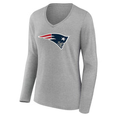NFL New England Patriots Women's Team Authentic Personalized Name & Number Long Sleeve V-Neck T-Shirt