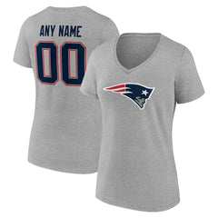 NFL New England Patriots Women's Team Authentic Personalized Name & Number V-Neck T-Shirt
