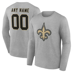 NFL New Orleans Saints Team Authentic Personalized Name & Number Long Sleeve T-Shirt