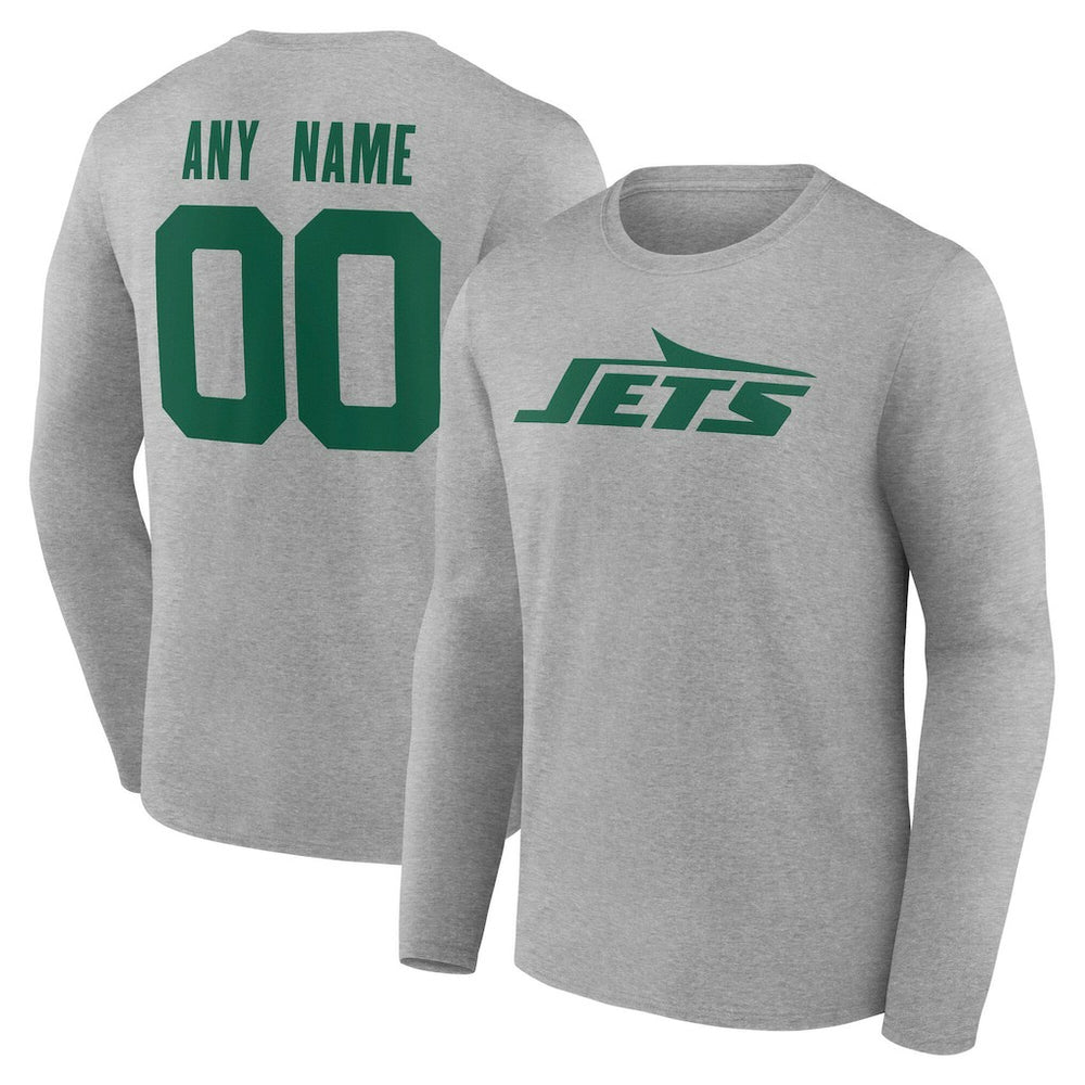 NFL New York Jets Team Authentic Personalized Name & Number Long Sleeve T-Shirt