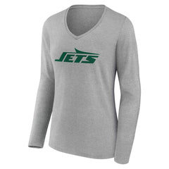 NFL New York Jets Women's Team Authentic Personalized Name & Number Long Sleeve V-Neck T-Shirt