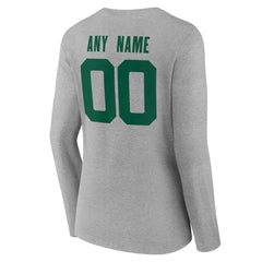 NFL New York Jets Women's Team Authentic Personalized Name & Number Long Sleeve V-Neck T-Shirt