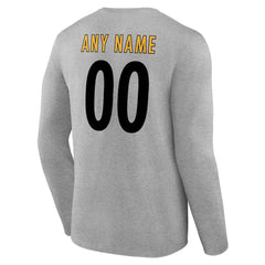 NFL Pittsburgh Steelers Team Authentic Personalized Name & Number Long Sleeve T-Shirt