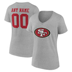 NFL San Francisco 49ers Women's Team Authentic Personalized Name & Number V-Neck T-Shirt