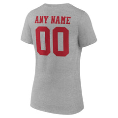 NFL San Francisco 49ers Women's Team Authentic Personalized Name & Number V-Neck T-Shirt