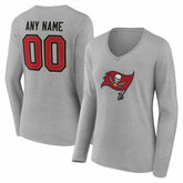 NFL Tampa Bay Buccaneers Women's Team Authentic Personalized Name & Number Long Sleeve V-Neck T-Shirt