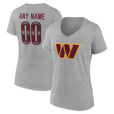 NFL Washington Commanders Women's Team Authentic Personalized Name & Number V-Neck T-Shirt