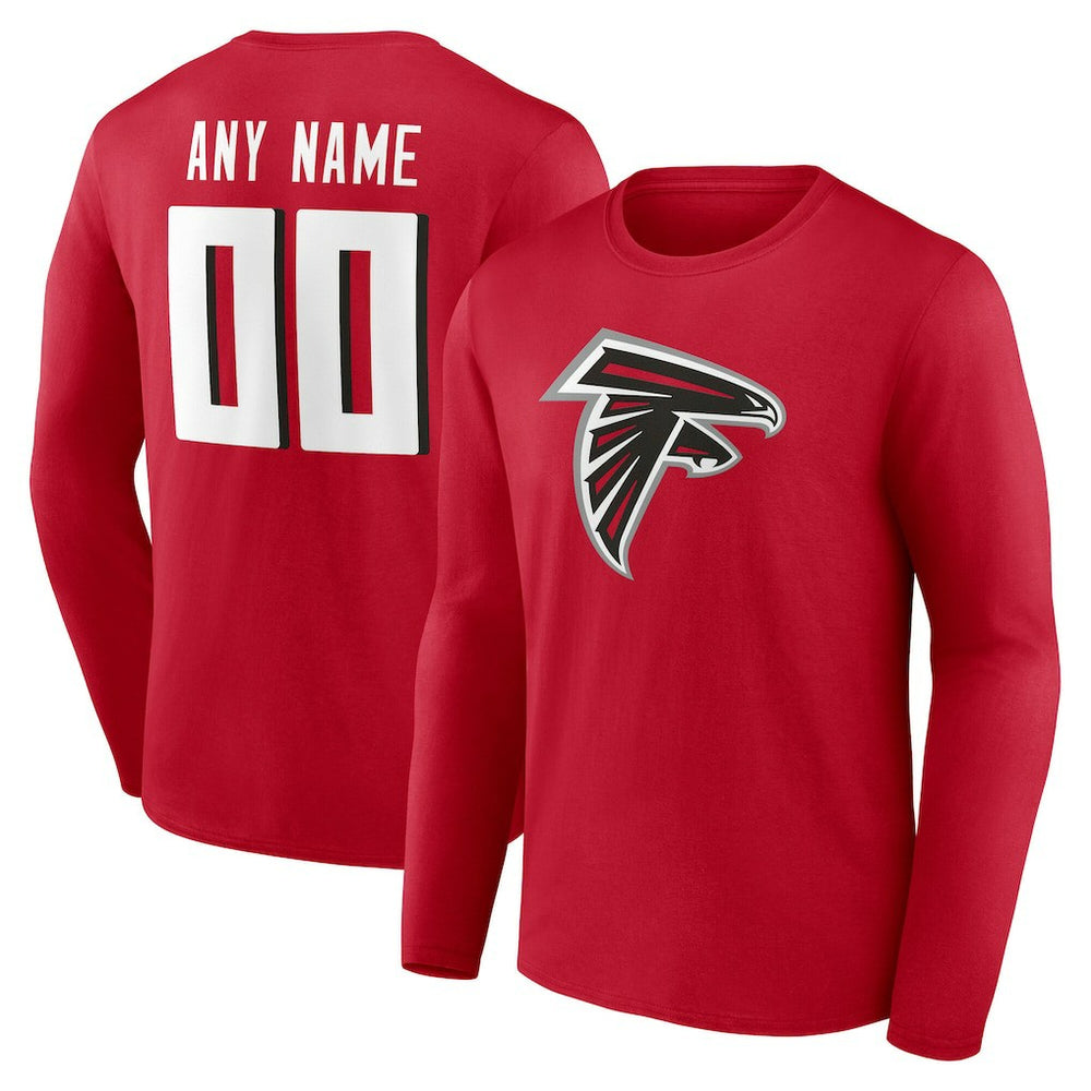 NFL Atlanta Falcons Team Authentic Personalized Name & Number Long Sleeve T-Shirt