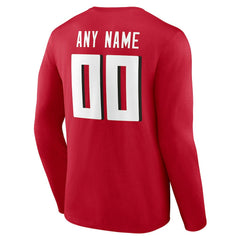 NFL Atlanta Falcons Team Authentic Personalized Name & Number Long Sleeve T-Shirt