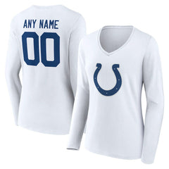 NFL Indianapolis Colts Women's Team Authentic Personalized Name & Number Long Sleeve V-Neck T-Shirt