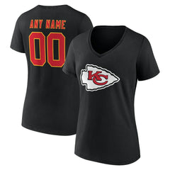 NFL Kansas City Chiefs Women's Team Authentic Personalized Name & Number V-Neck T-Shirt