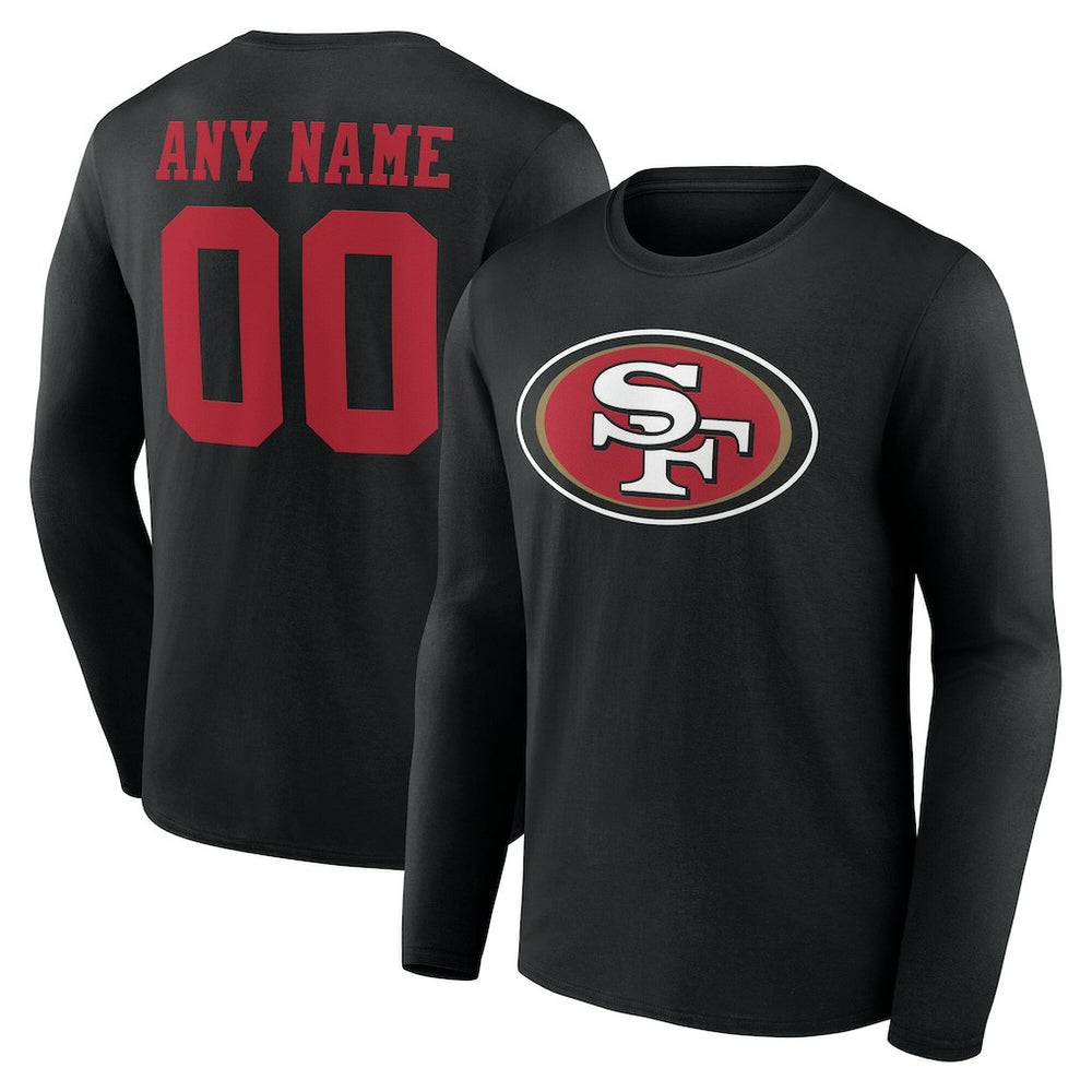 NFL San Francisco 49ers Team Authentic Personalized Name & Number Long Sleeve T-Shirt