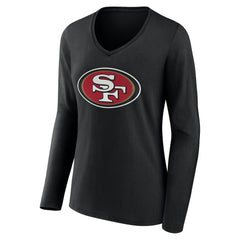 NFL San Francisco 49ers Women's Team Authentic Personalized Name & Number Long Sleeve V-Neck T-Shirt