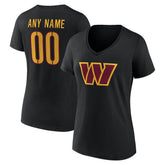 NFL Washington Commanders Women's Team Authentic Personalized Name & Number V-Neck T-Shirt