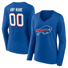 NFL Buffalo Bills Women's Team Authentic Personalized Name & Number Long Sleeve V-Neck T-Shirt