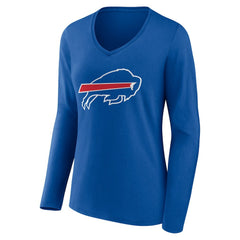 NFL Buffalo Bills Women's Team Authentic Personalized Name & Number Long Sleeve V-Neck T-Shirt
