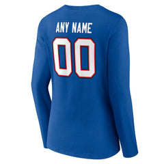 NFL Buffalo Bills Women's Team Authentic Personalized Name & Number Long Sleeve V-Neck T-Shirt