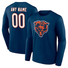 NFL Chicago Bears Team Authentic Personalized Name & Number Long Sleeve T-Shirt