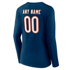 NFL Chicago Bears Women's Team Authentic Personalized Name & Number Long Sleeve V-Neck T-Shirt