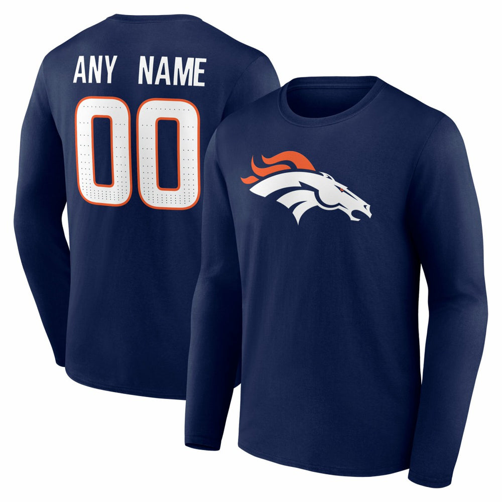 NFL Denver Broncos Team Authentic Personalized Name & Number Long Sleeve T-Shirt
