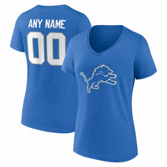 NFL Detroit Lions Women's Team Authentic Personalized Name & Number V-Neck T-Shirt