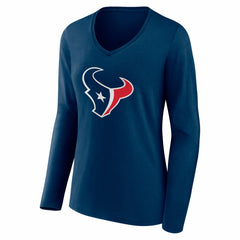 NFL Houston Texans Women's Team Authentic Personalized Name & Number Long Sleeve V-Neck T-Shirt