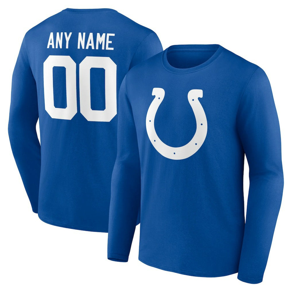 NFL Indianapolis Colts Team Authentic Personalized Name & Number Long Sleeve T-Shirt